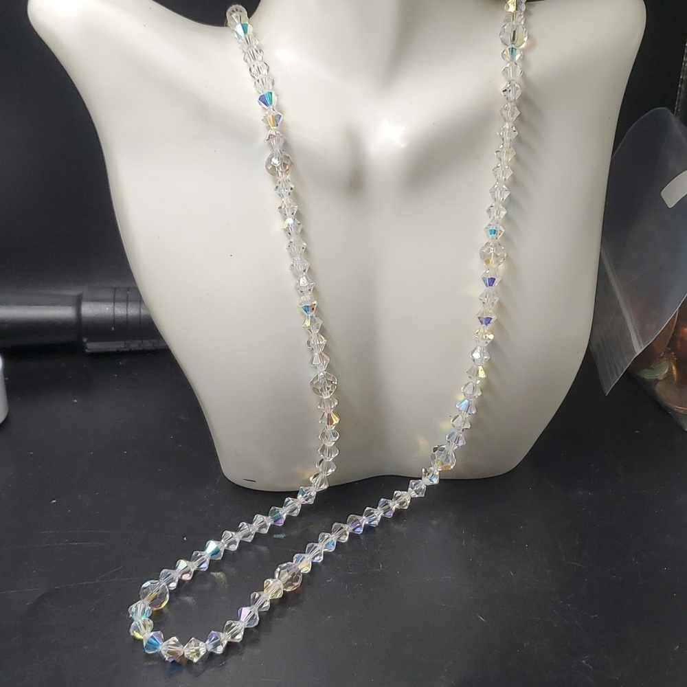 Aurora borealis mid century stunning eye catching necklace N3536